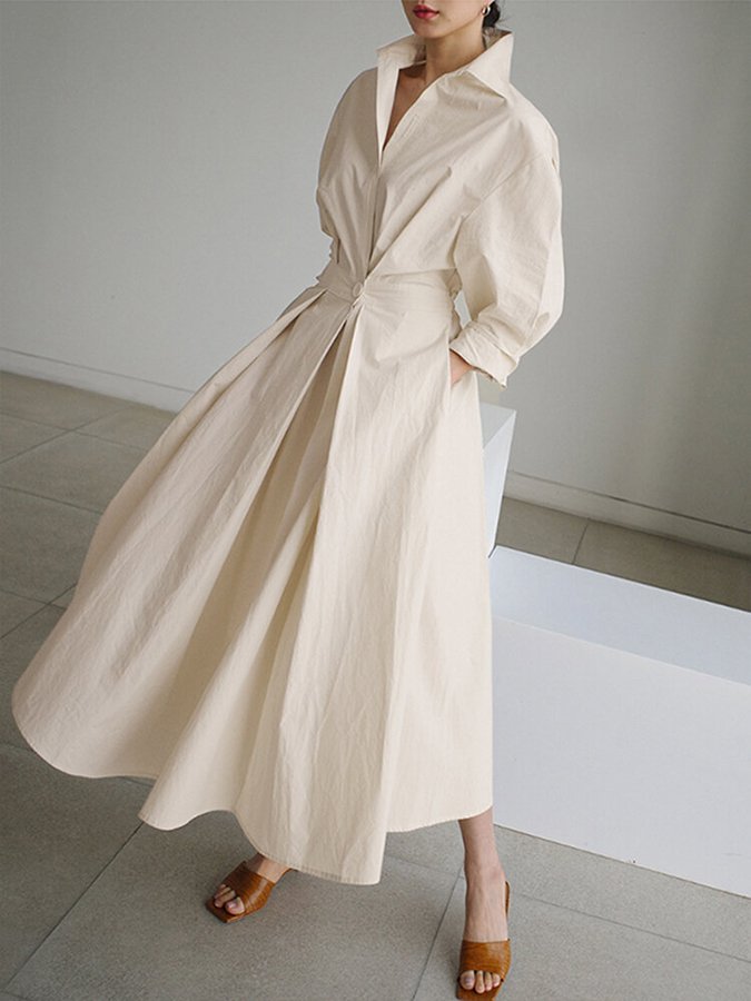 Mathilda | Elegant Shirt Dress with Buttons